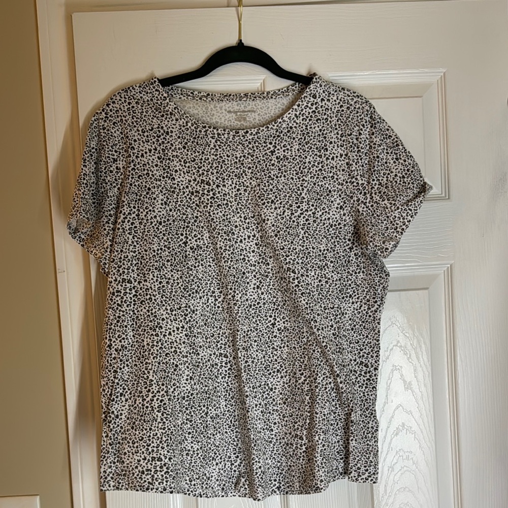 Brown and White Speckled Women's Top